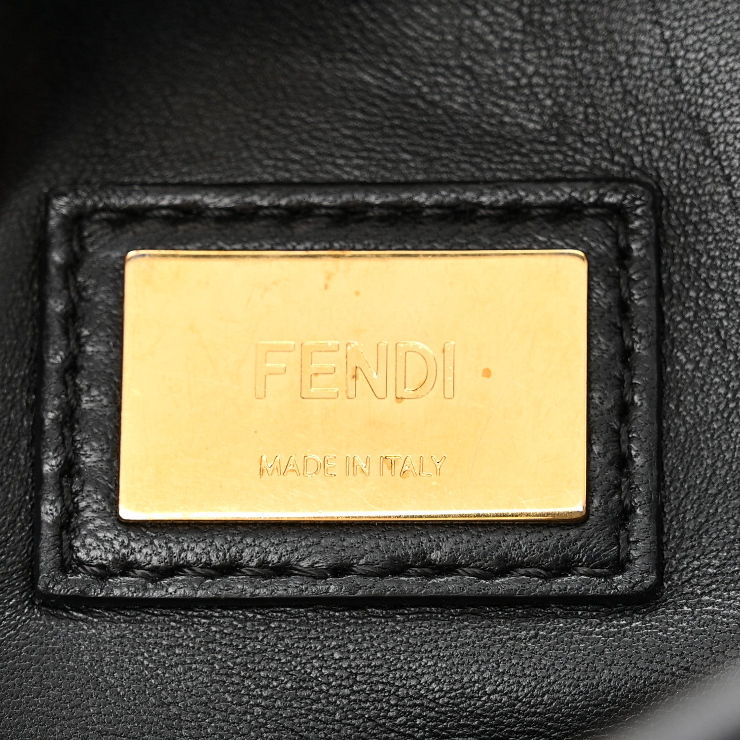 Fendi Vitello Seta Shiny Nappa Medium Peekaboo Iconic Satchel Black 6 of 11