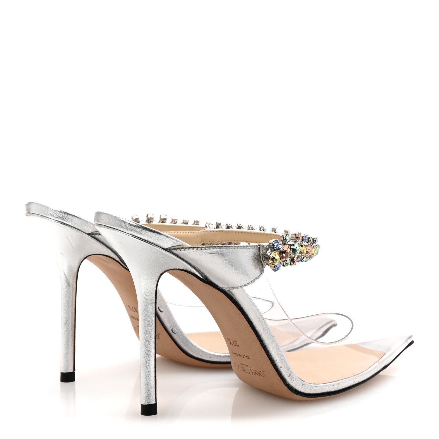 Jimmy Choo Plexi Crystal Bing 100 Pumps 37.5 Silver Transparent 5 of 9