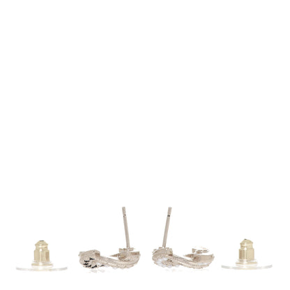 Chanel Resin Pearl CC Earrings Gold Black 3 of 5