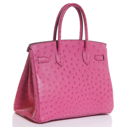 Hermes Ostrich Birkin 30 Fuchsia 3 of 14