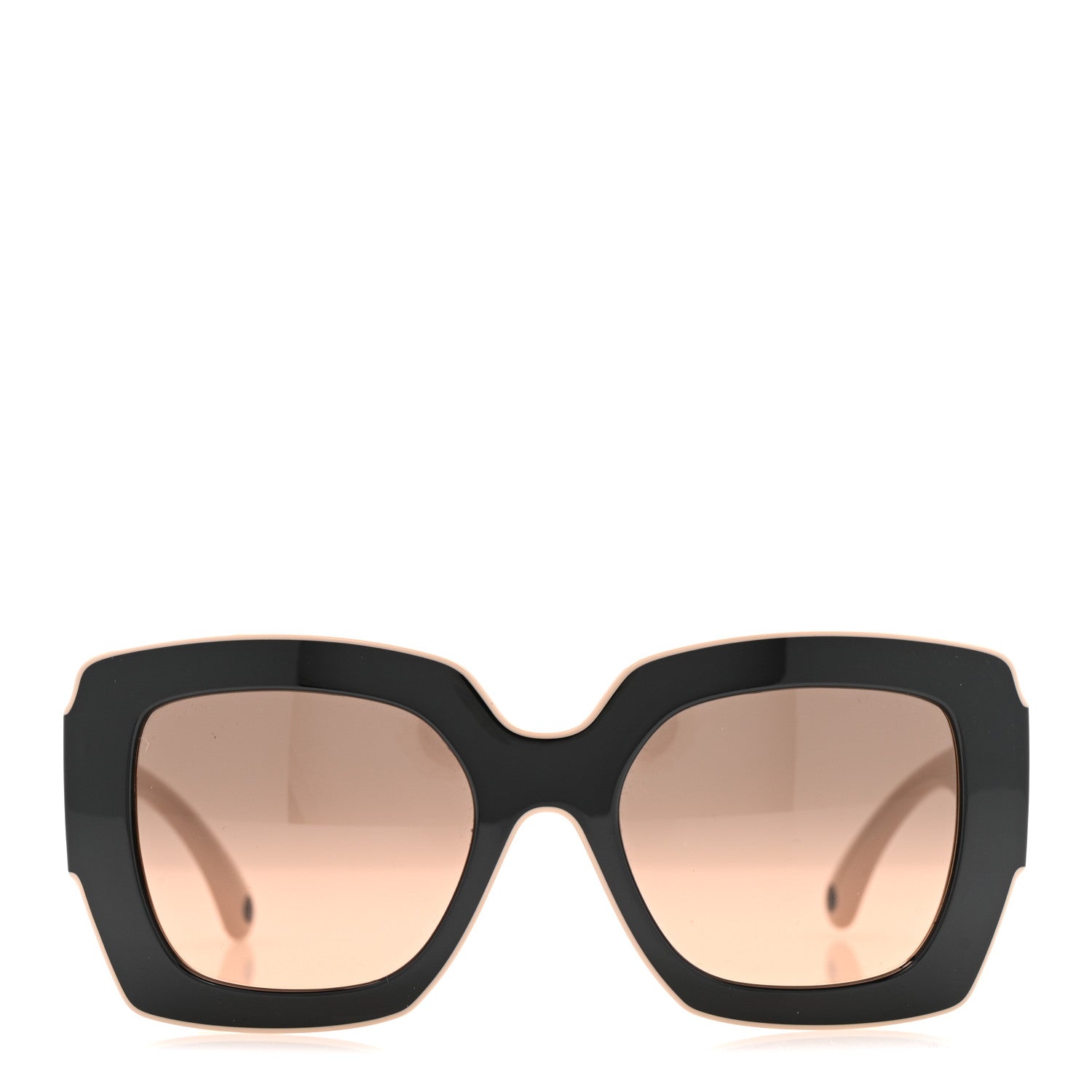 Chanel Acetate Square Sunglasses 6059 Black Beige 2 of 9