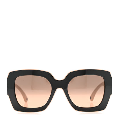 Chanel Acetate Square Sunglasses 6059 Black Beige 2 of 9