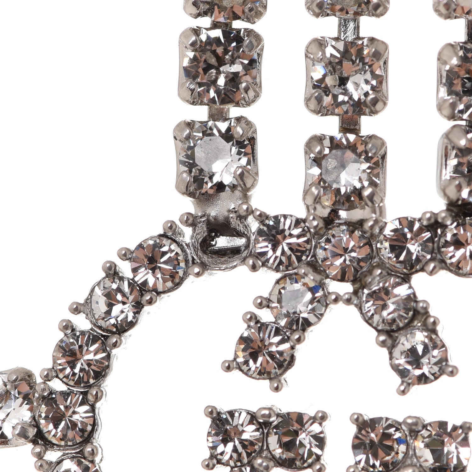 Gucci Metal Crystal Drop Earrings Silver 5 of 5