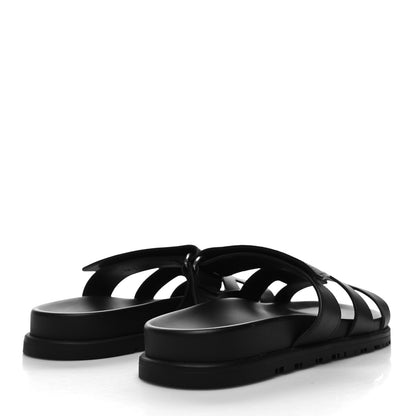 Hermes Calfskin Womens Chypre Sandals 39 Black 4 of 9