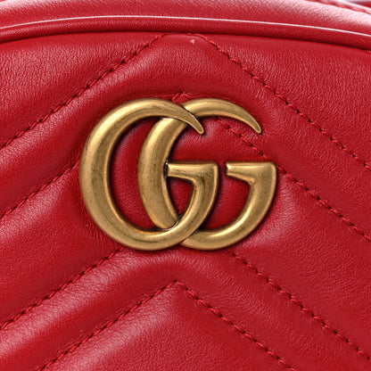 Gucci Calfskin Matelasse GG Marmont Belt Bag 85 34 Hibiscus Red 11 of 12
