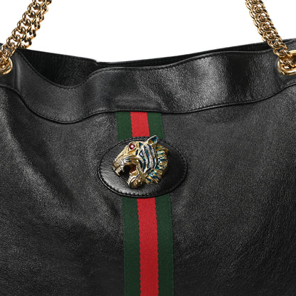 Gucci Calfskin Large Rajah Chain Tote Black 9 of 11