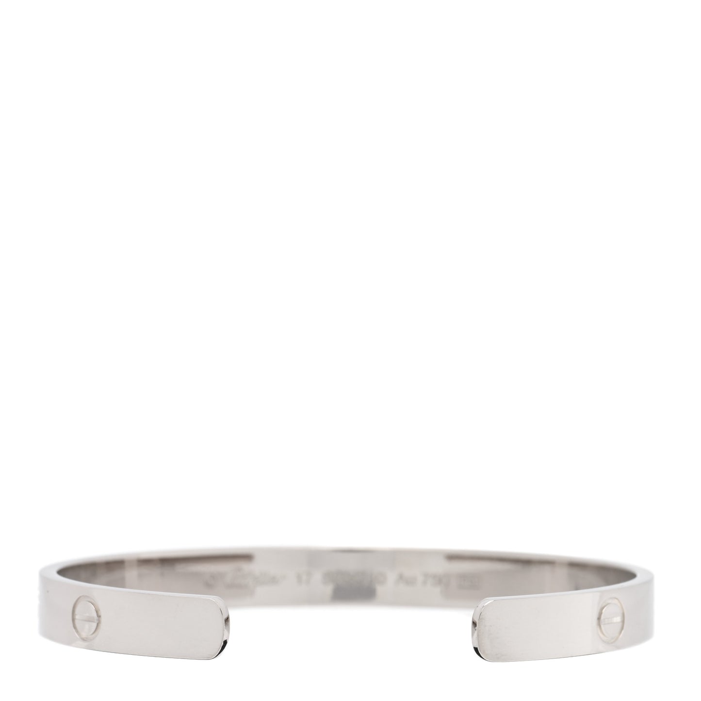 18K White Gold LOVE Cuff Bracelet 17