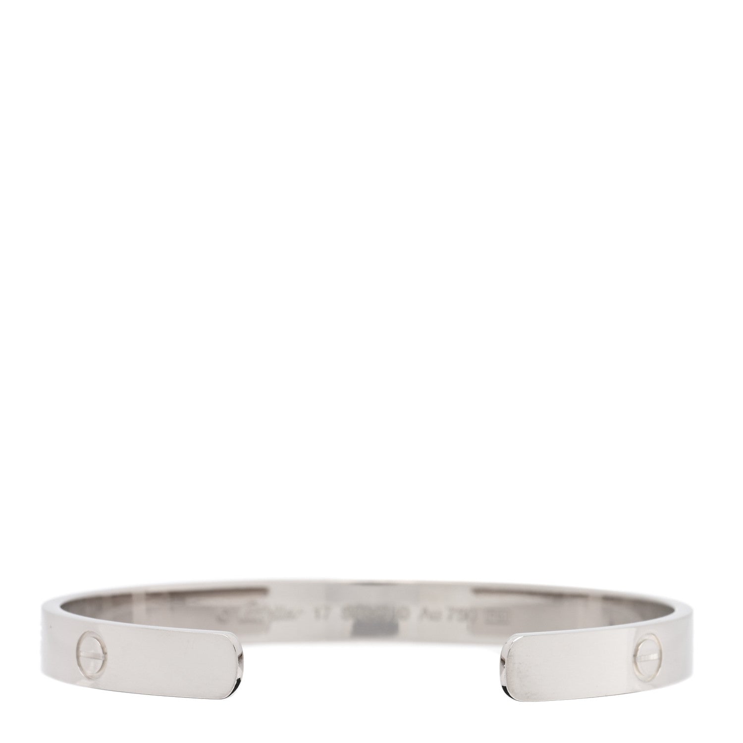 Cartier 18K White Gold LOVE Cuff Bracelet 17 2 of 4