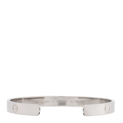 Cartier 18K White Gold LOVE Cuff Bracelet 17 2 of 4