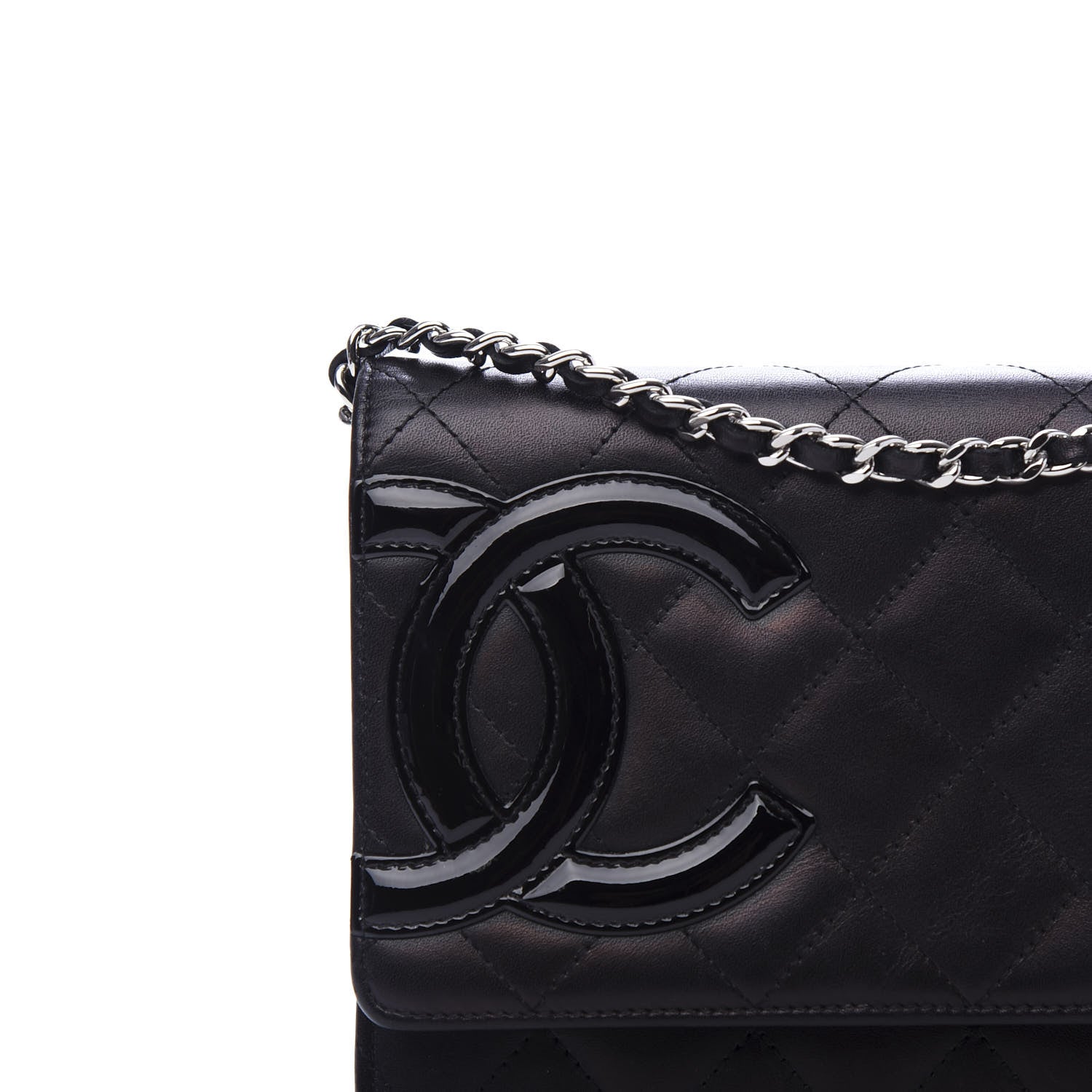 Chanel Calfskin Quilted Cambon Wallet On Chain WOC Black 11 of 11