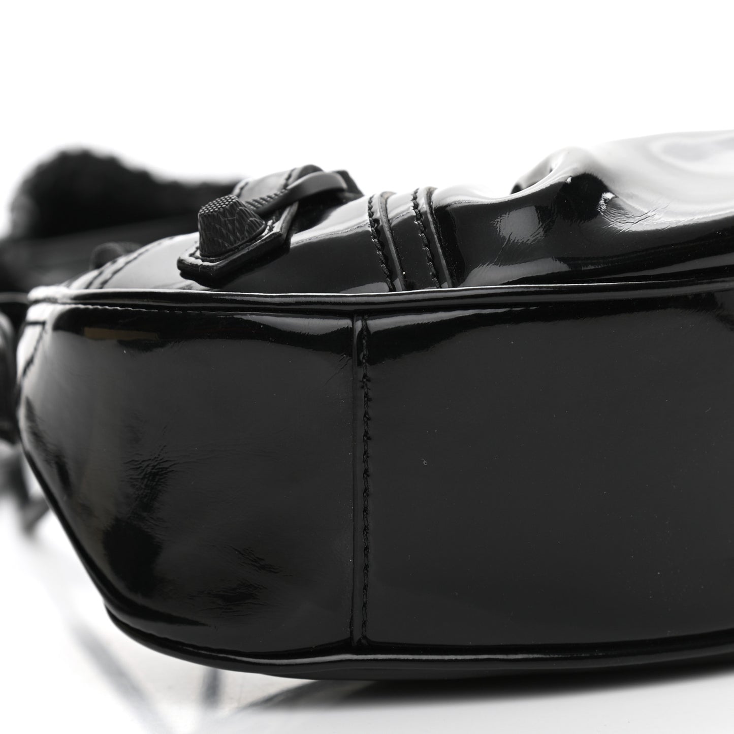 Patent Faux Leather Le Cagole Shoulder Bag XS Black