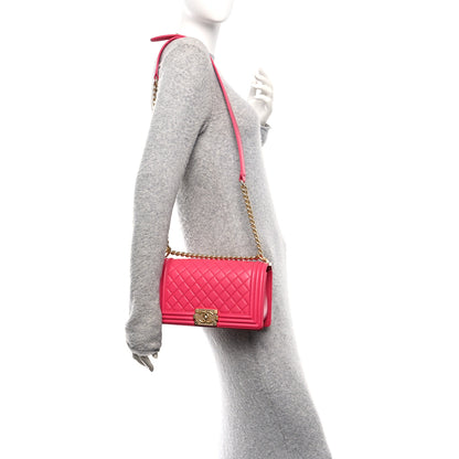 Chanel Lambskin Quilted Medium Boy Flap Fuchsia 2 of 10
