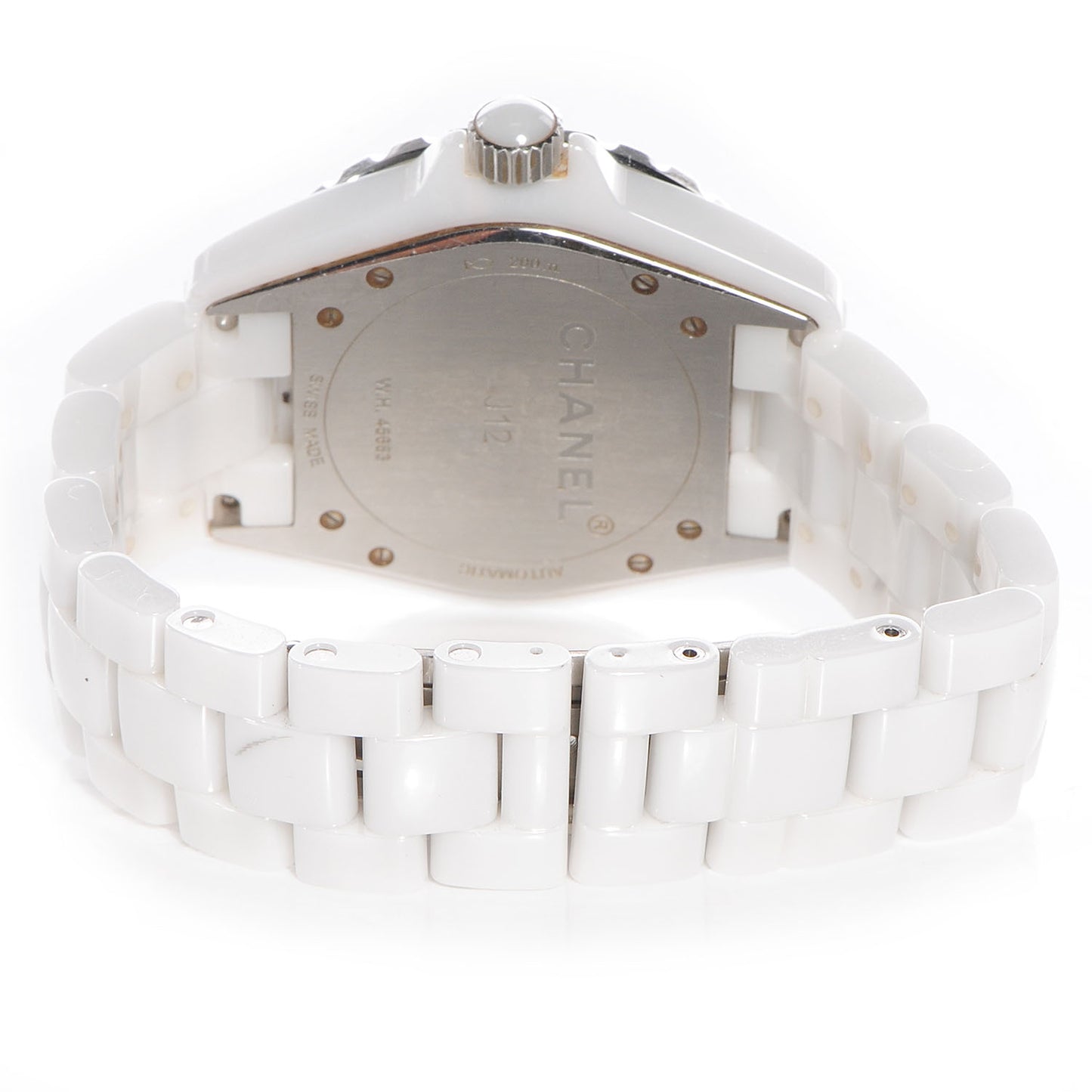 Stainless Steel Ceramic Diamond 33mm J12 Quartz Watch White