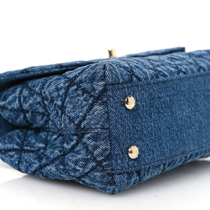 Chanel Washed Denim Quilted Mini Coco Handle Flap Blue 9 of 14