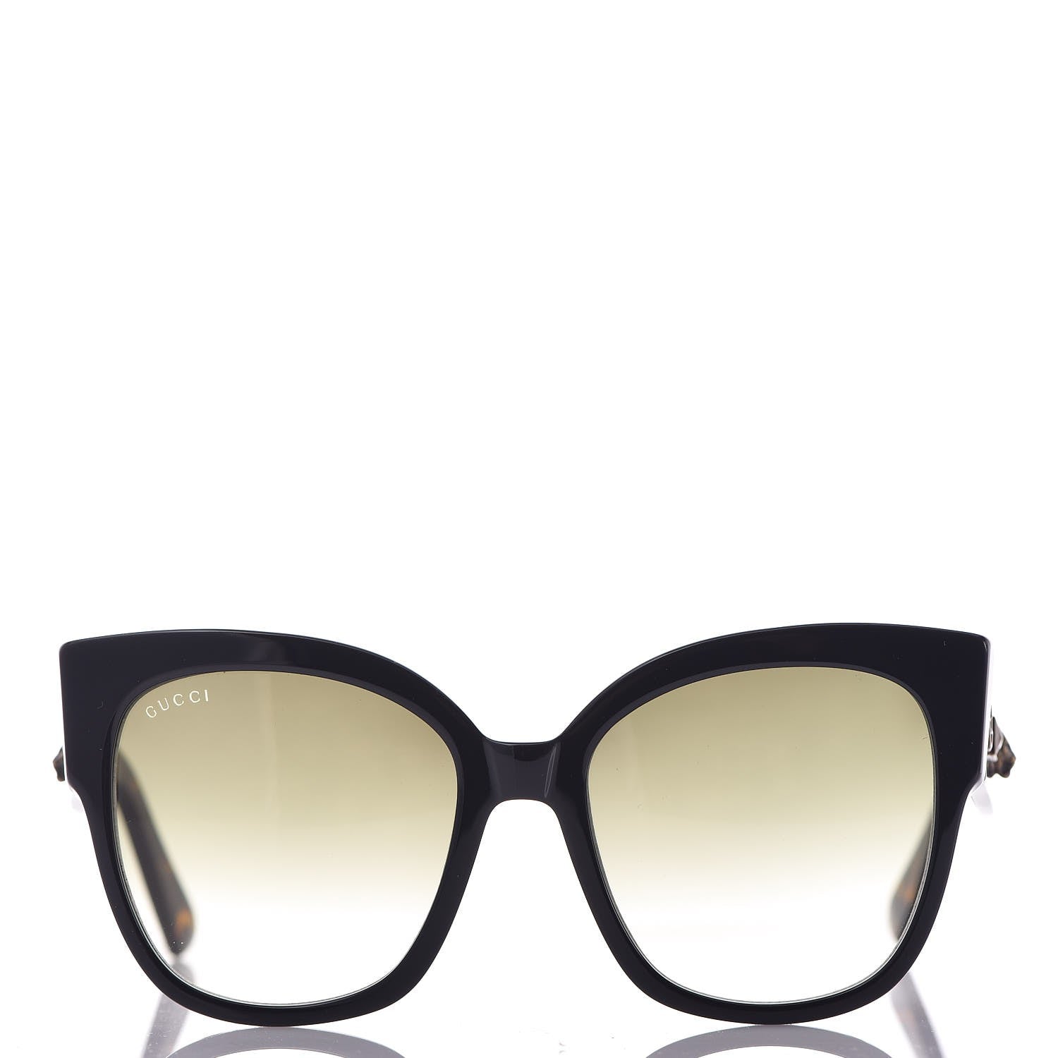 Gucci Acetate Square Frame Web Sunglasses GG0059S Black Tortoise 3 of 8