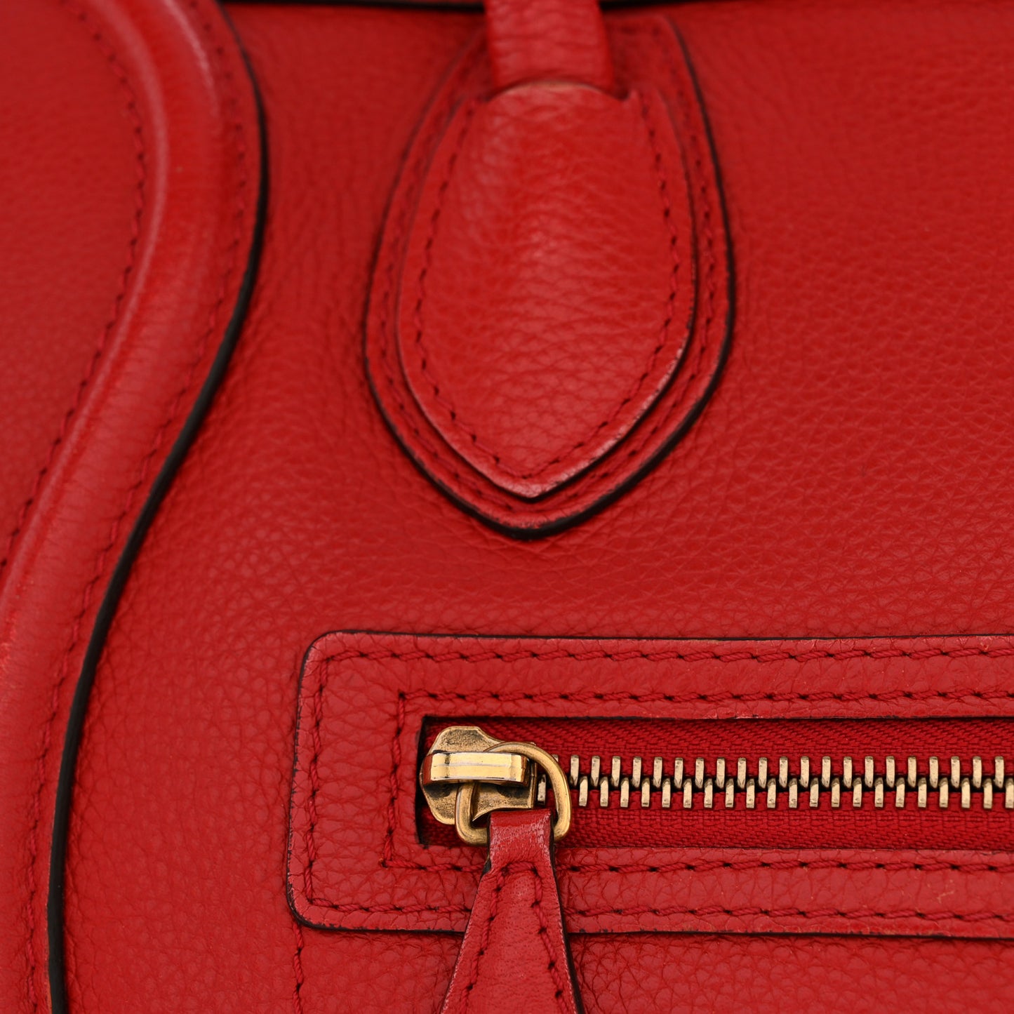 Drummed Calfskin Micro Luggage Red