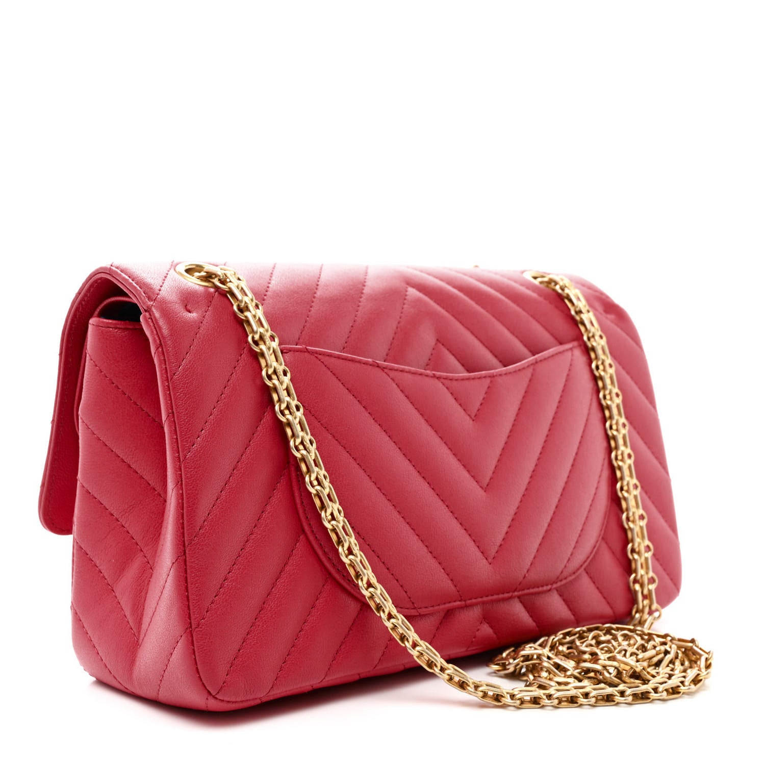 Chanel Sheepskin Chevron Quilted 2.55 Reissue 225 Flap Dark Pink 3 of 11