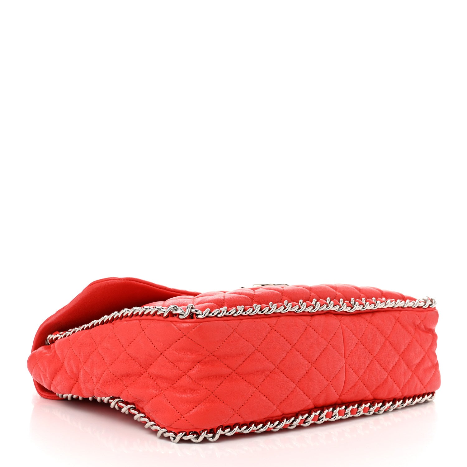 Chanel Washed Lambskin Quilted Maxi Chain Around Flap Red 4 of 10