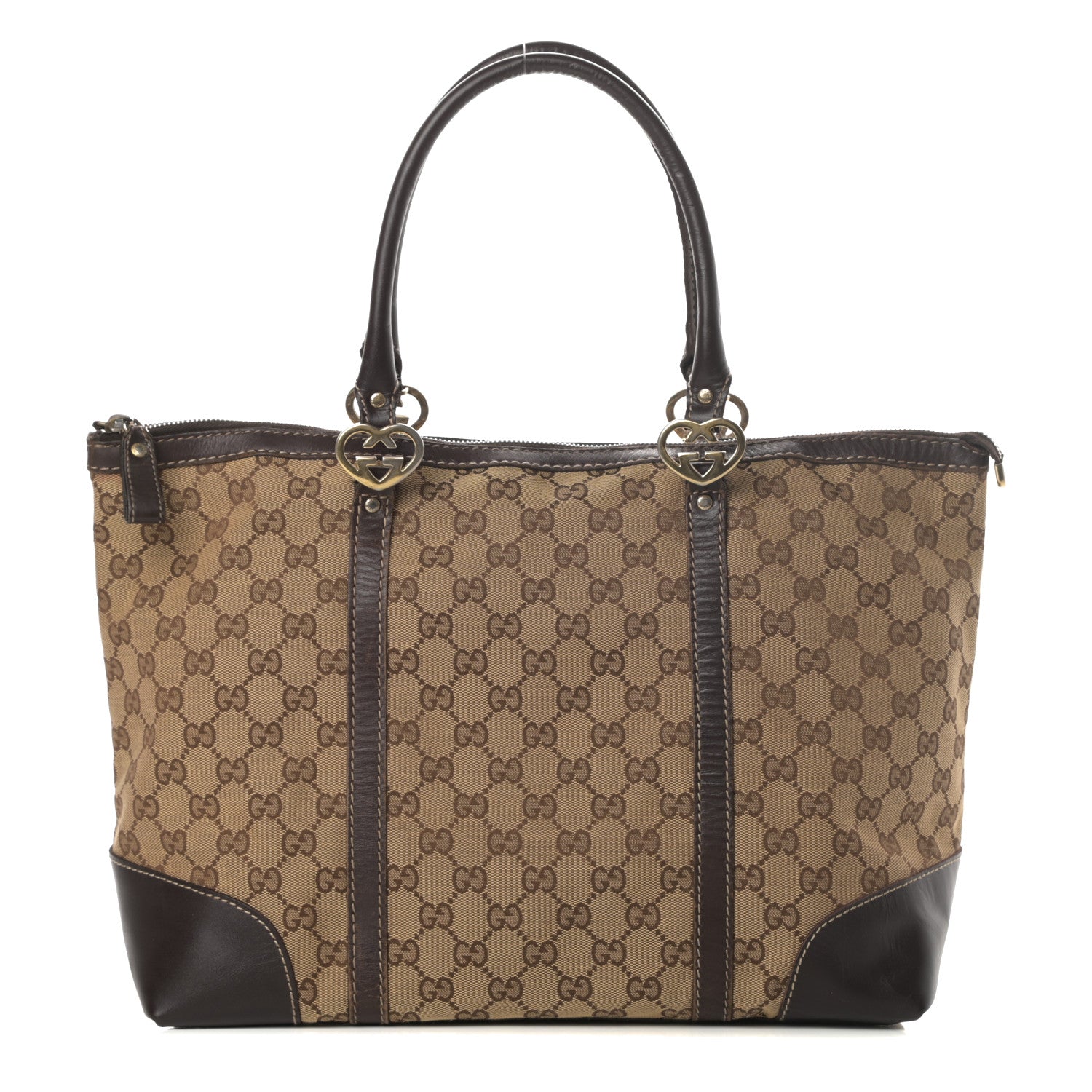Gucci Monogram Lovely Heart Tote Brown 1 of 22
