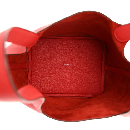 Hermes Taurillon Clemence Picotin Lock 22 MM Rouge De Coeur 5 of 10