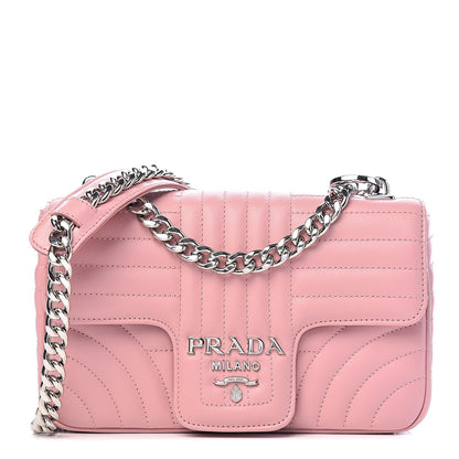 Prada Soft Calfskin Impunture Diagramme Small Chain Flap Shoulder Bag Pesco 1 of 11