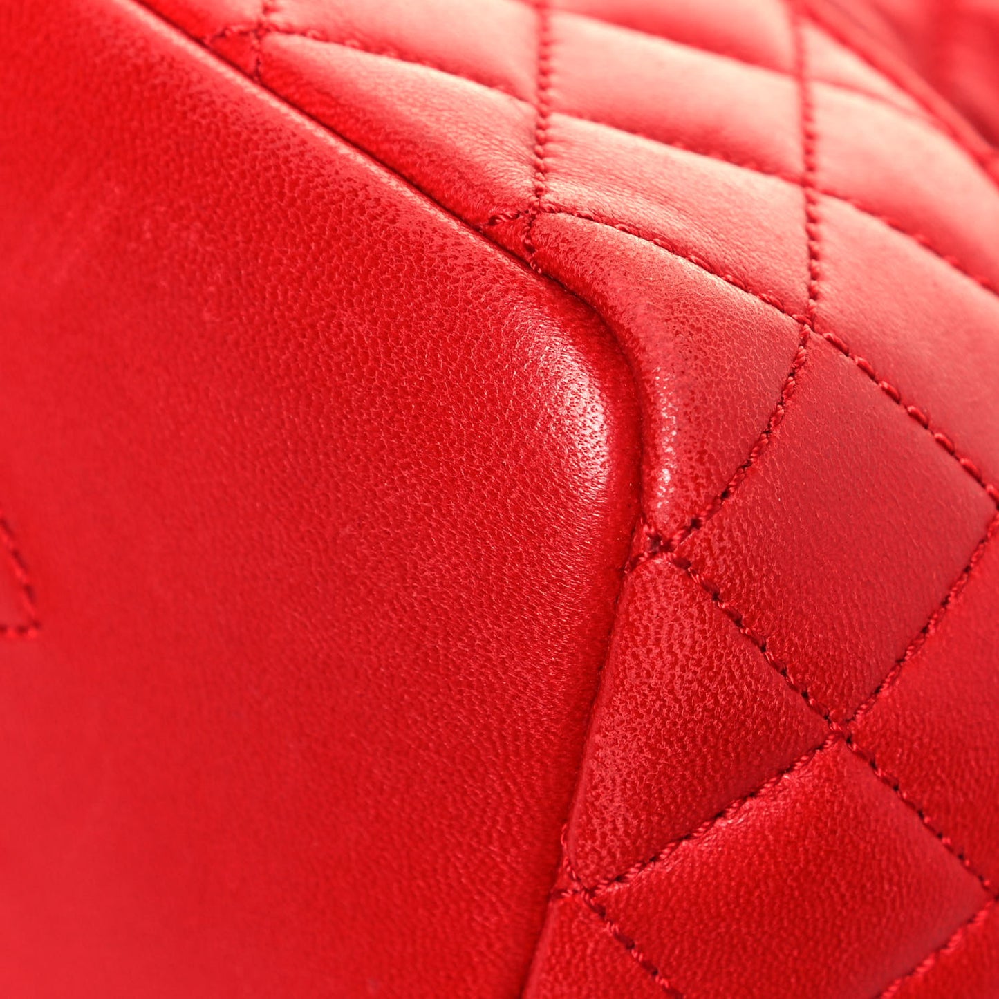 Lambskin Quilted Small Hobo Red