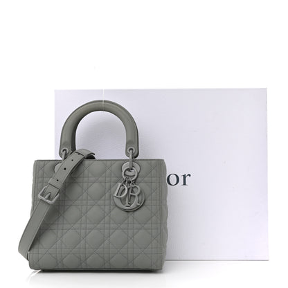 Christian Dior Ultra Matte Calfskin Cannage Medium Lady Dior Grey Stone 14 of 14