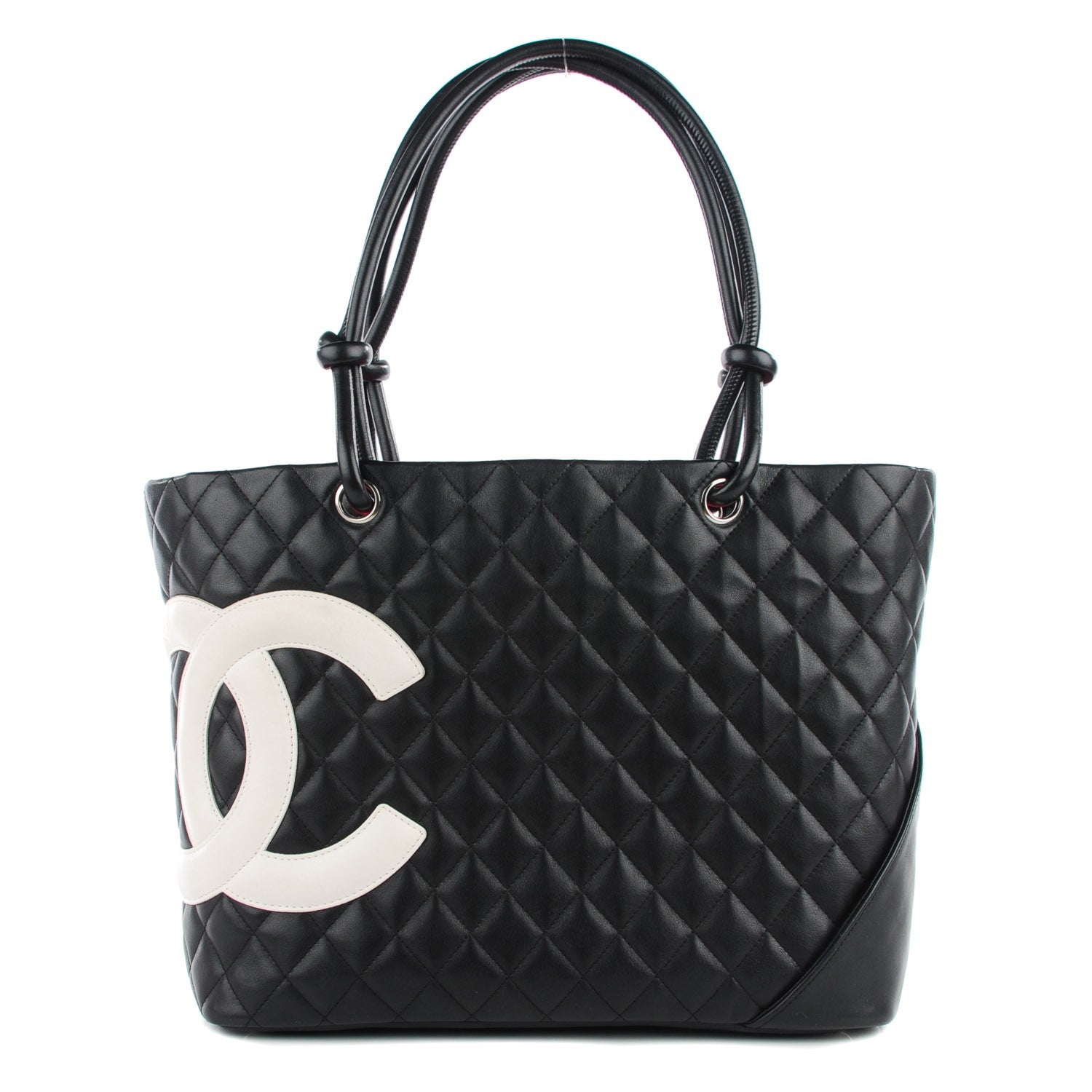 Chanel Calfskin Quilted Large Cambon Tote Black White 1 of 8