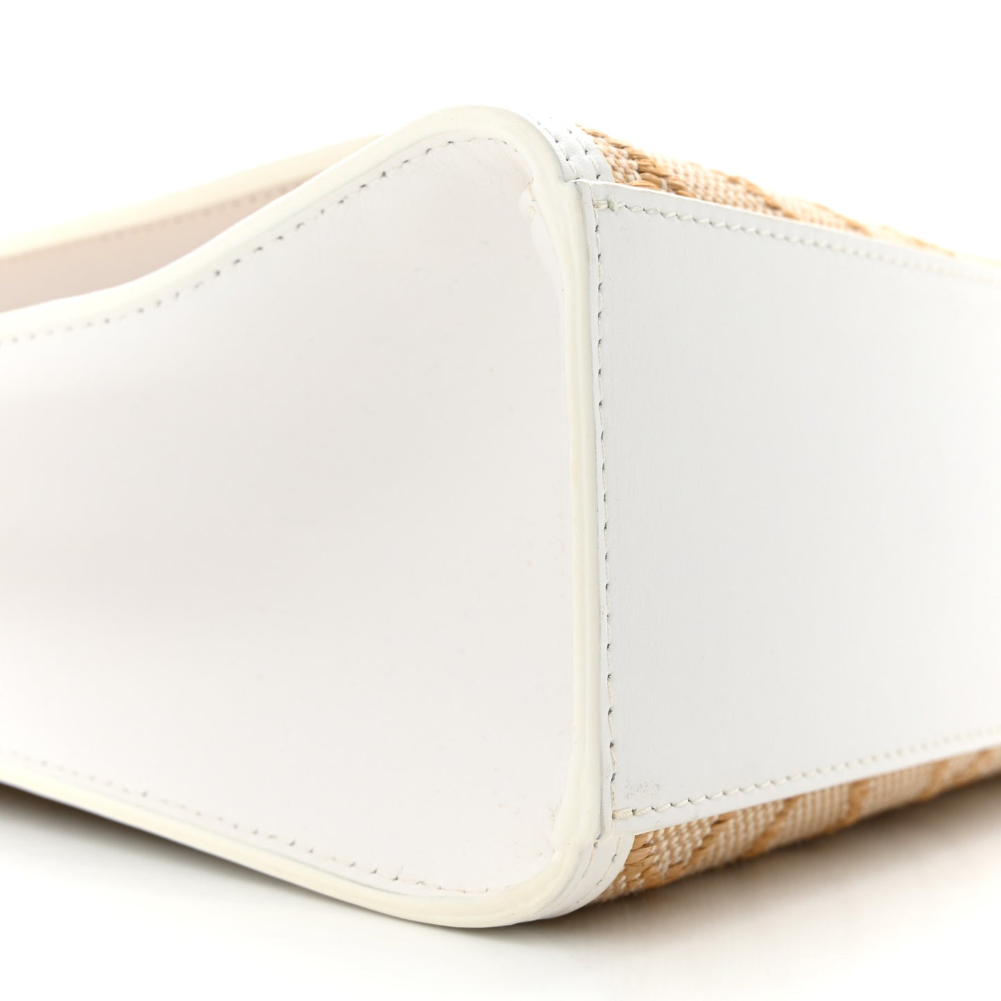 Monogram Canvas Smooth Calfskin Medium Pocket Bag White Beige