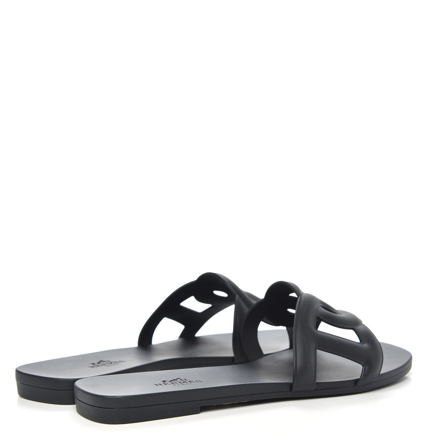 Hermes Rubber Aloha Sandals 37 Black 4 of 8