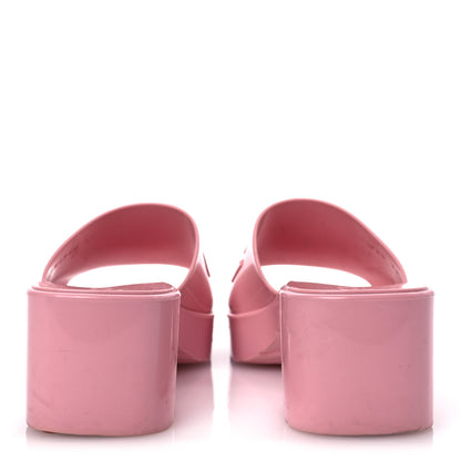 Gucci Rubber Gucci Logo Womens Platform 20/60mm Slide Sandals 38 Wild Rose 6 of 15