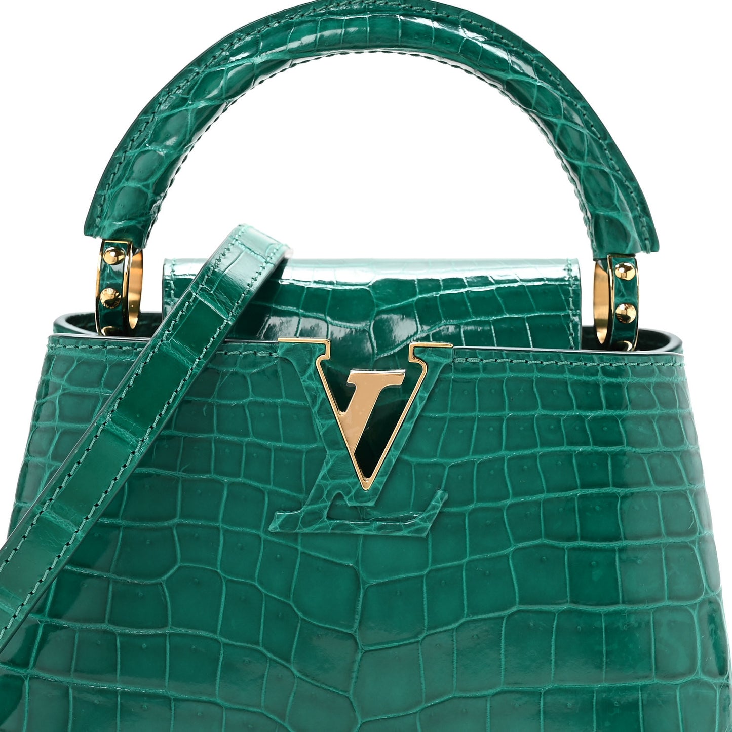 Crocodile Mini Capucines Emeraude