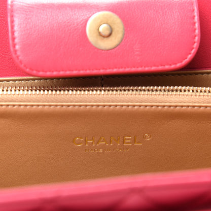 Chanel Lambskin Quilted Coco Midnight Clutch Dark Pink 6 of 7