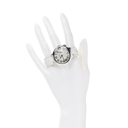 Cartier Stainless Steel Alligator 33mm Ballon Bleu De Cartier Automatic Watch White 2 of 9