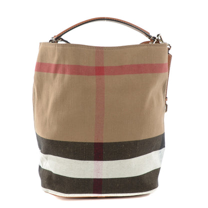 Burberry Canvas Mega Check Medium Susanna Hobo Saddle Brown 1 of 9