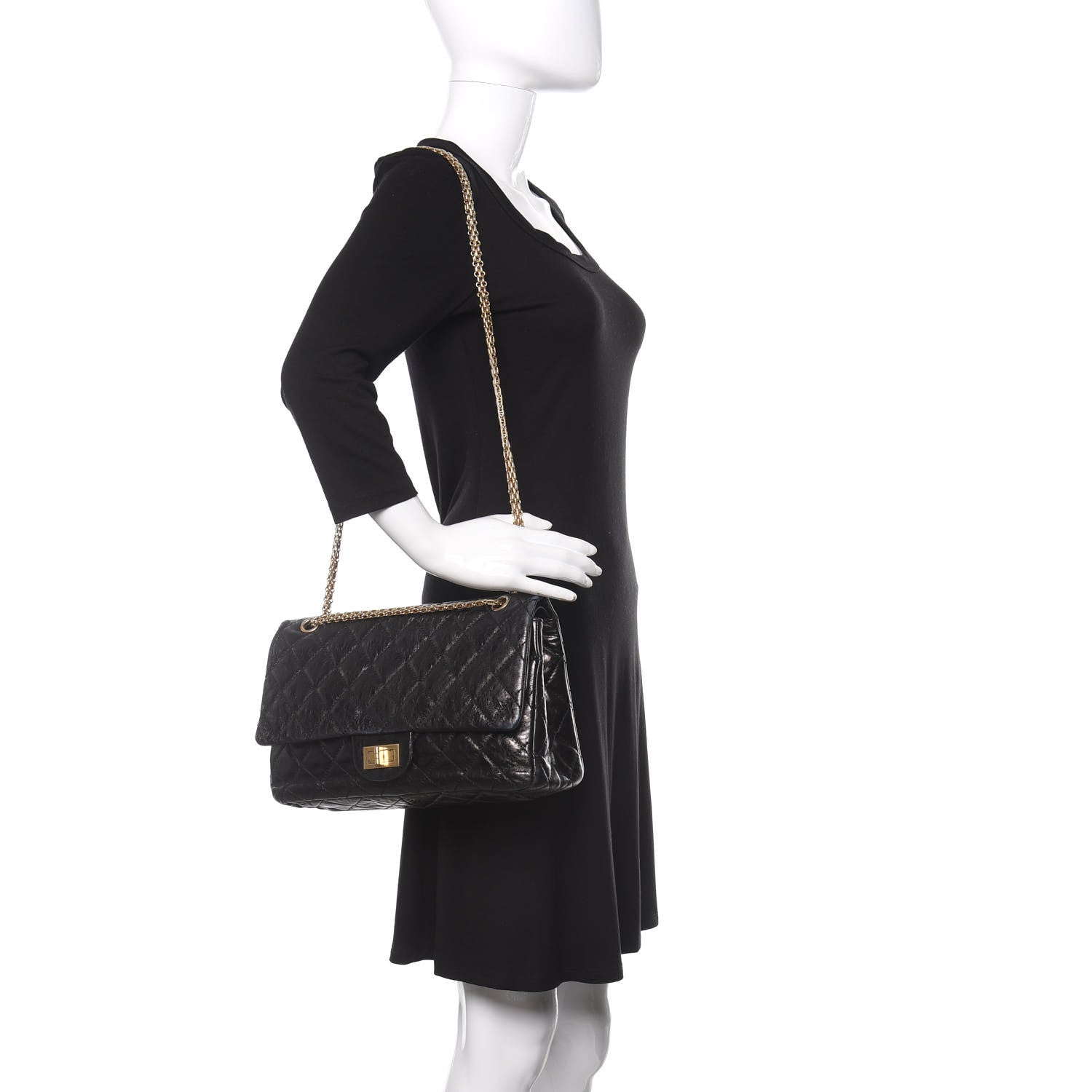 Chanel Aged Calfskin Quilted 2.55 Reissue 226 Flap Black 3 of 13