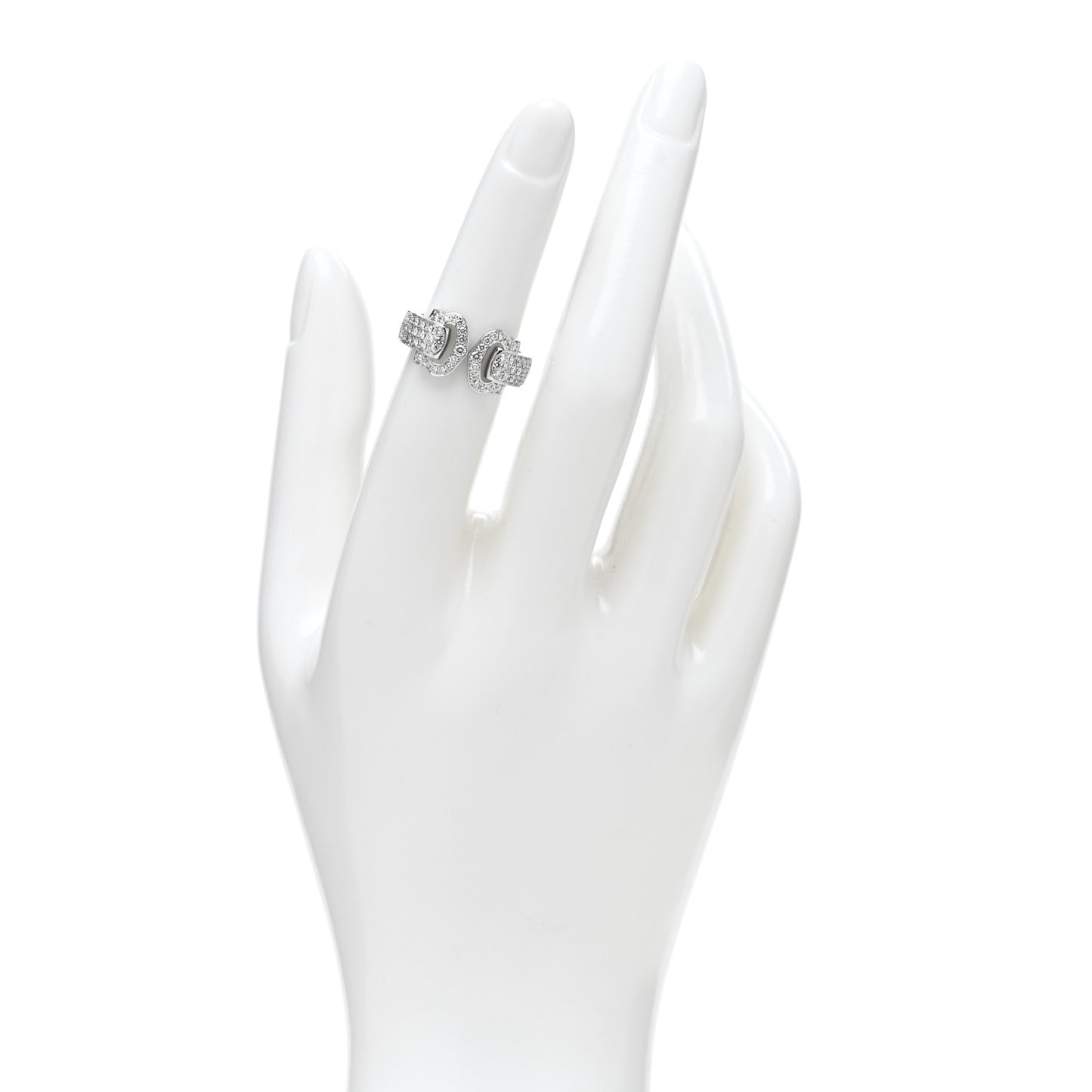 18K White Gold Diamond C De Cartier Ring 51 5.75