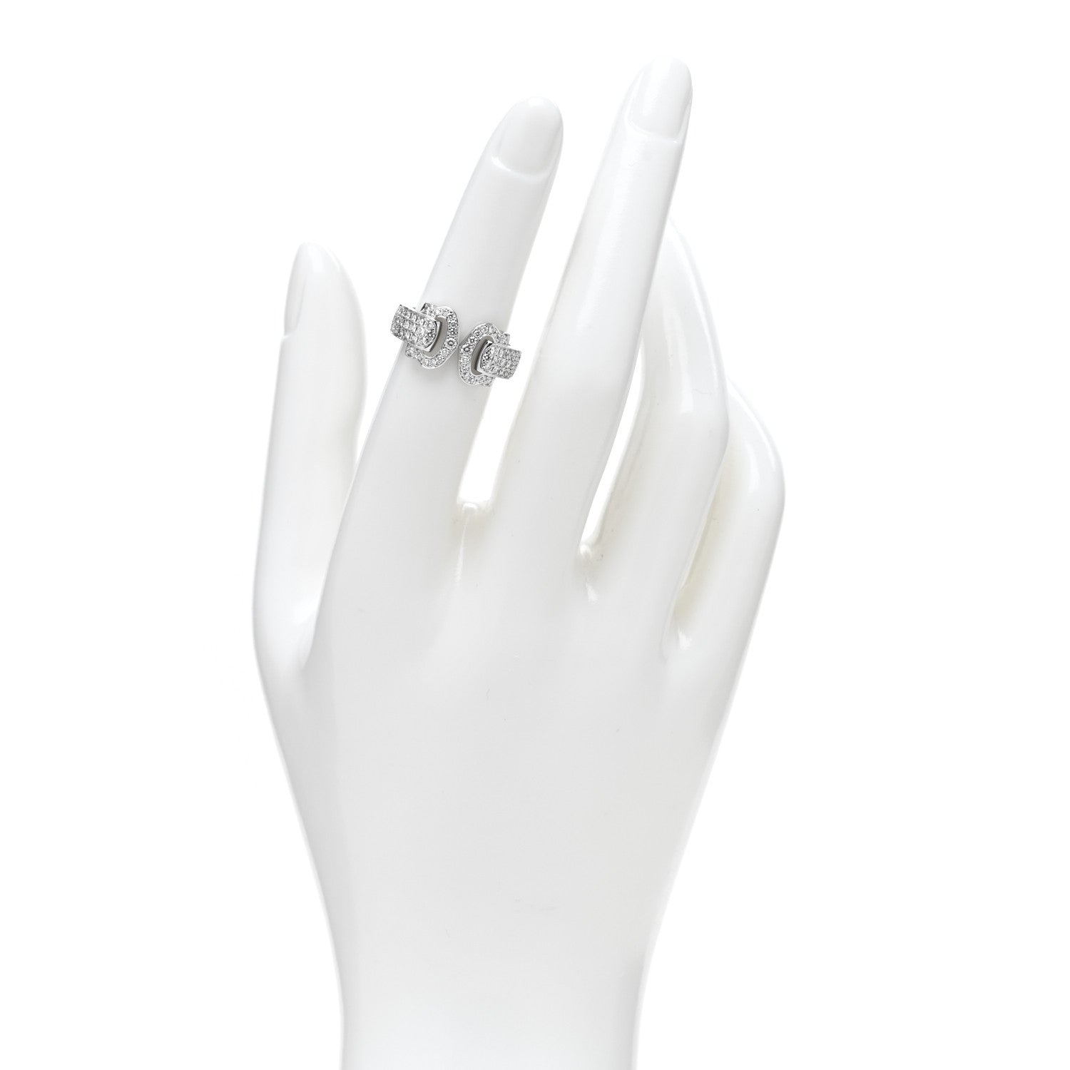 Cartier 18K White Gold Diamond C De Cartier Ring 51 5.75 2 of 5