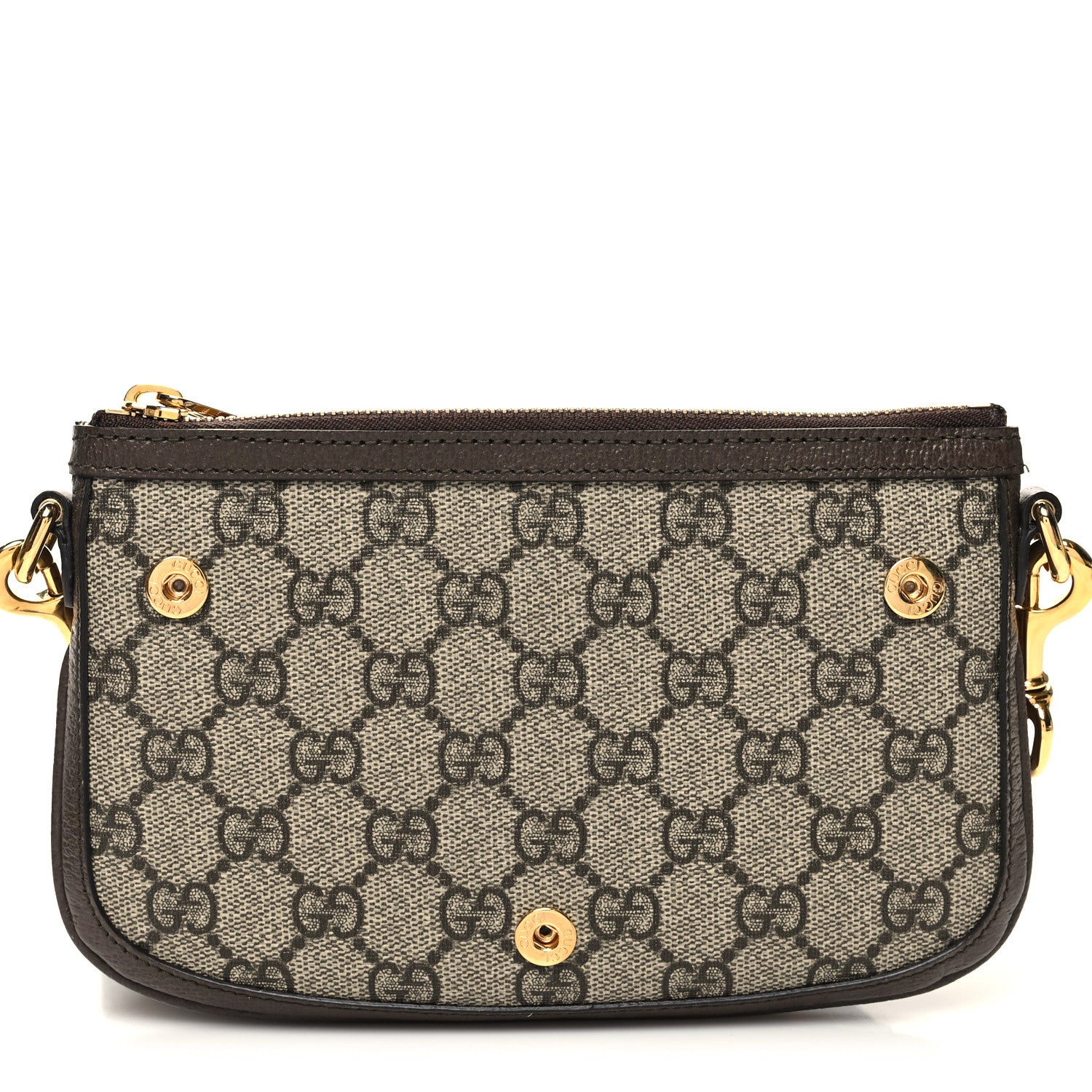 Gucci GG Supreme Monogram Textured Dollar Calfskin Web Mini Blondie Crossbody Bag Beige Ebony New Acero 12 of 14