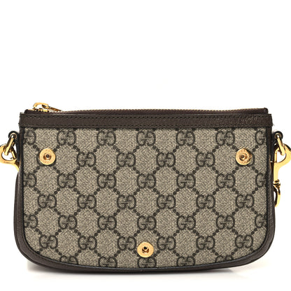 Gucci GG Supreme Monogram Textured Dollar Calfskin Web Mini Blondie Crossbody Bag Beige Ebony New Acero 12 of 14