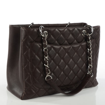 Chanel Caviar Quilted Grand Shopping Tote GST Dark Brown 3 of 10