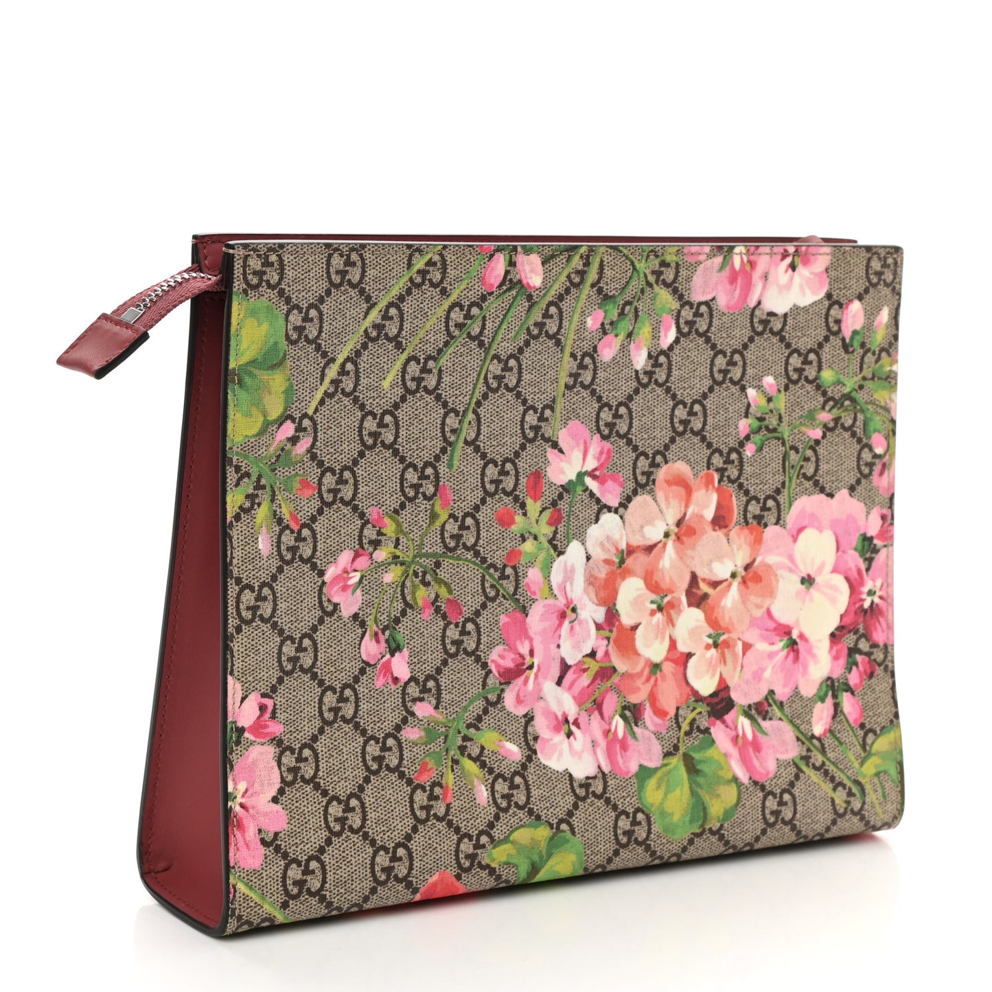 GG Supreme Monogram Blooms Large Cosmetic Case Beige Multicolor Dry Rose