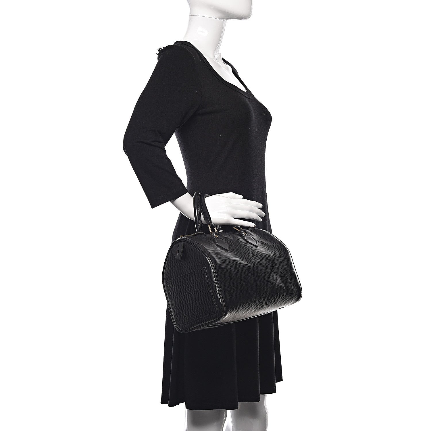 Louis Vuitton Epi Speedy 25 Black 2 of 17
