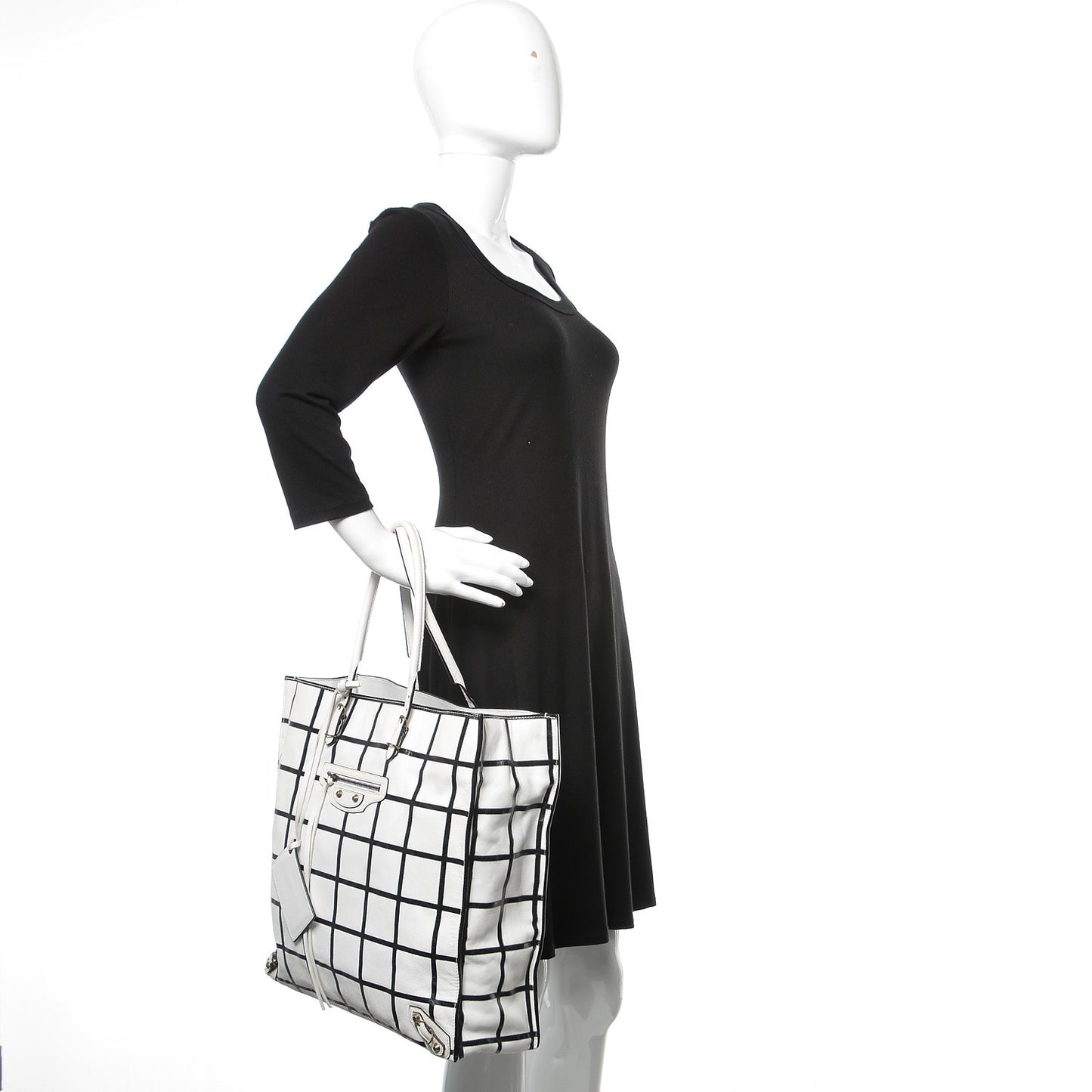 Agneau Papier Ledger Tote White Black