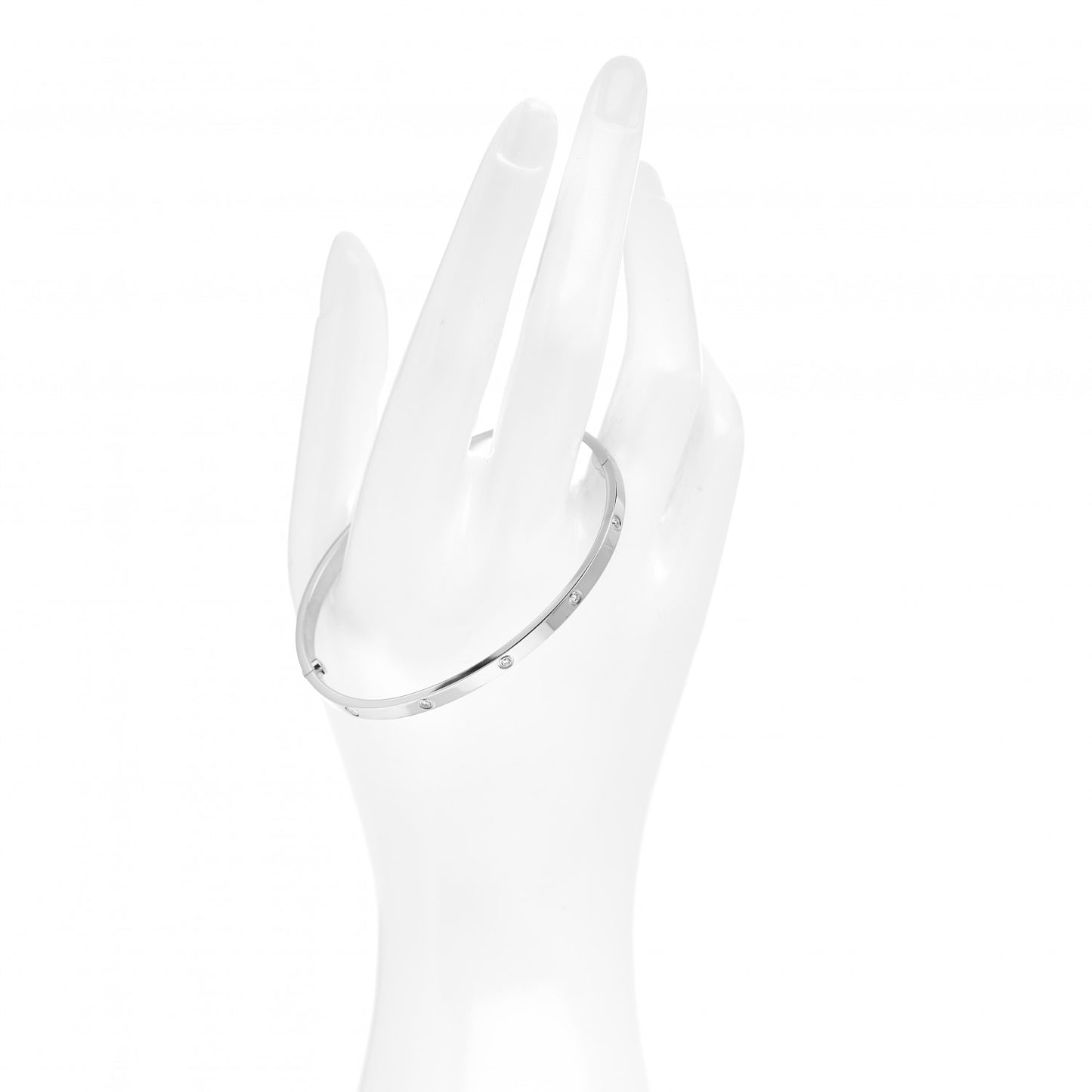 18K White Gold 10 Diamond Small LOVE Bracelet 19
