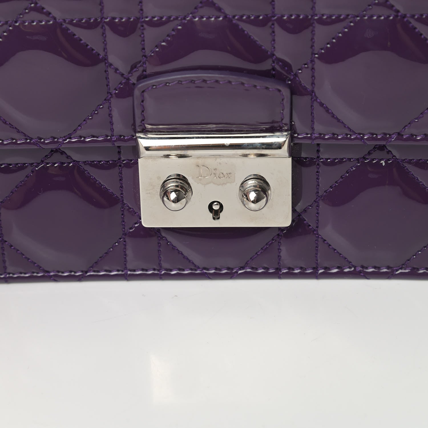 Christian Dior Patent Cannage Miss Dior Promenade Pouch Purple 5 of 5