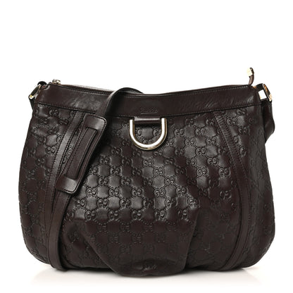 Gucci Guccissima Large D Ring Messenger Dark Brown 1 of 10