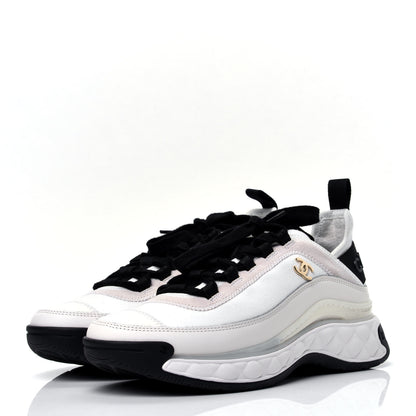 Chanel Velvet Calfskin Mixed Fibers CC Sneakers 36 Ivory 4 of 11