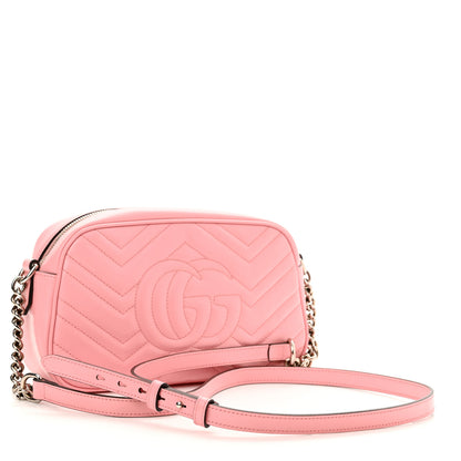 Gucci Calfskin Matelasse Small GG Marmont Chain Shoulder Bag Wild Rose 3 of 11