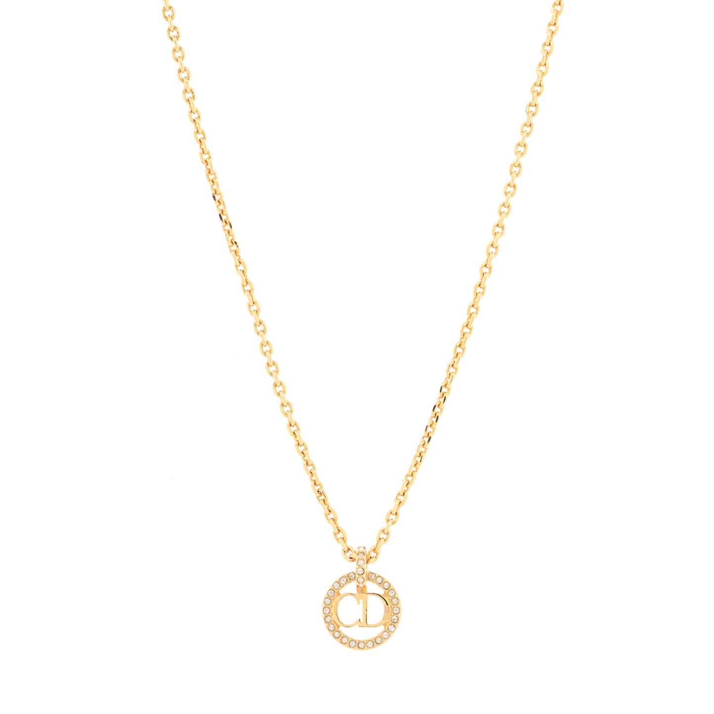 Metal Crystal Clair D Lune Necklace Gold